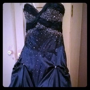 Navy blue prom dress worn once